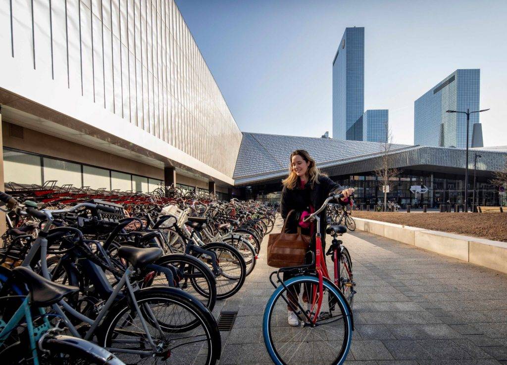New bicycle parking facility at Centraal Station. Photo by Eric Fecken